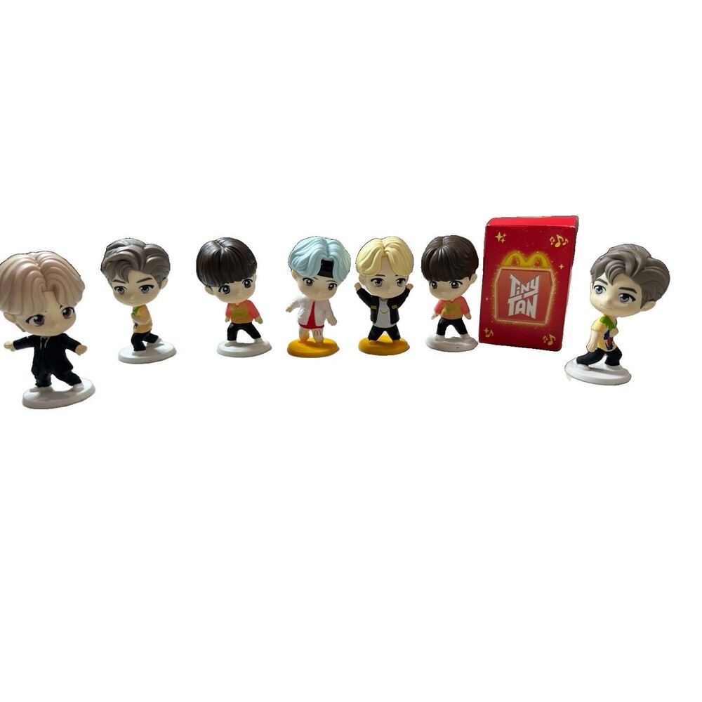 McDonald's K-Pop Tiny Tan BTS Lot Of 8 Figures Kids Happy Meal Toys 4”